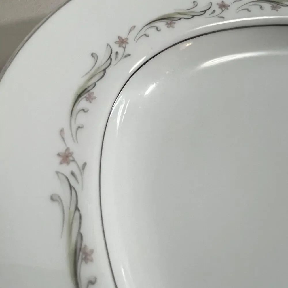 Vintage Larchmont‎ Fine China 8091 Japan Oval Serving Platter Floral Silver 14